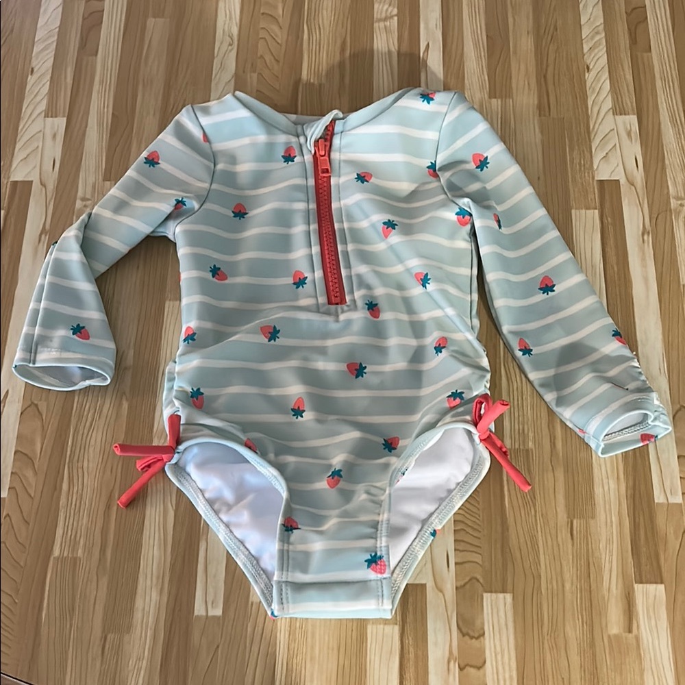 Cat & Jack Striped Strawberry Swimsuit